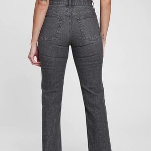 Distressed GAP Cheeky Straight Charcoal Jeans